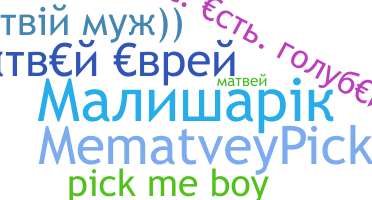 Nickname - матвей